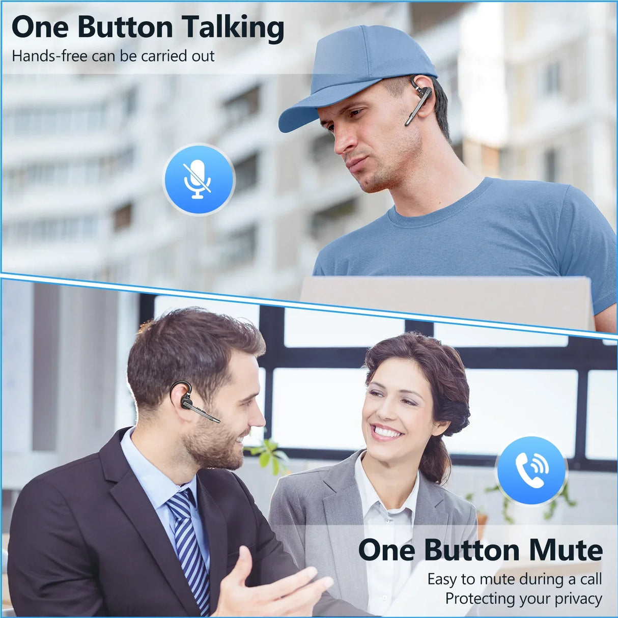 Bluetooth headset advertisement.