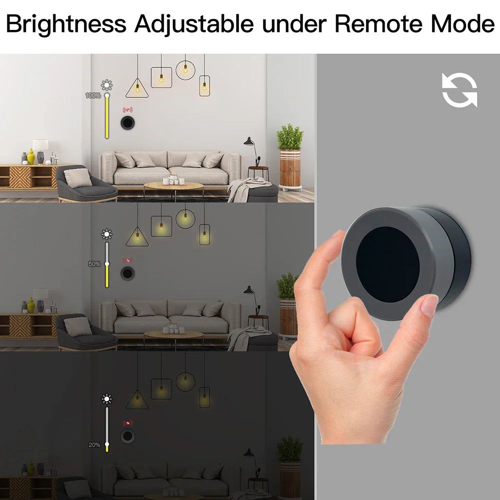 Brightness-adjustable remote control.