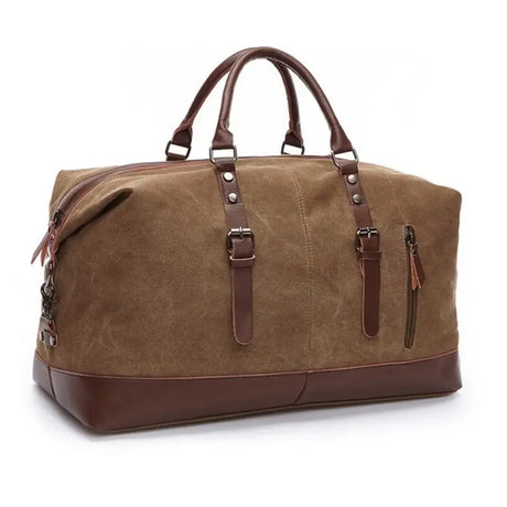 the brown duff bag