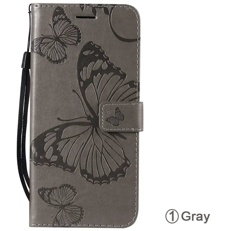 butterfly leather wallet case for samsung s9