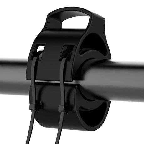 a black bike handle with a handlebar