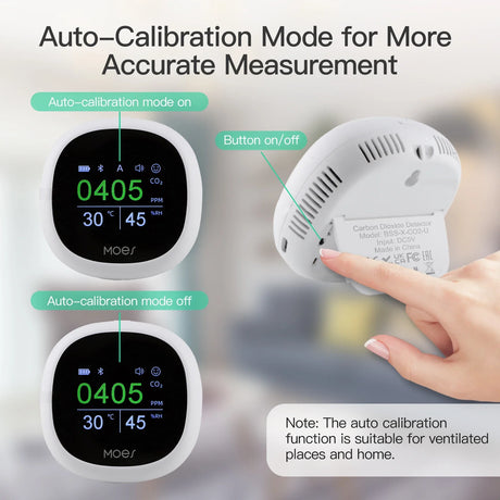 Carbon dioxide monitor with auto-calibration mode.
