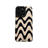 the iphone case is made from a black and white pattern
