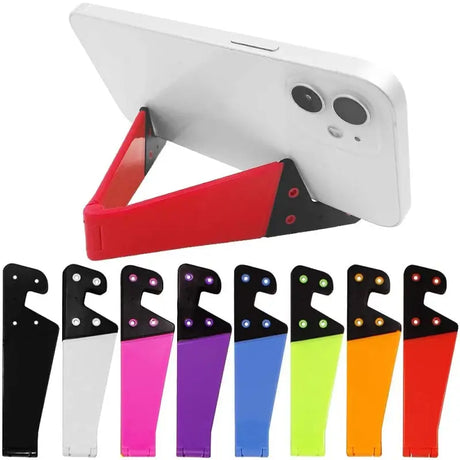 a cell phone stand with a variety of colors