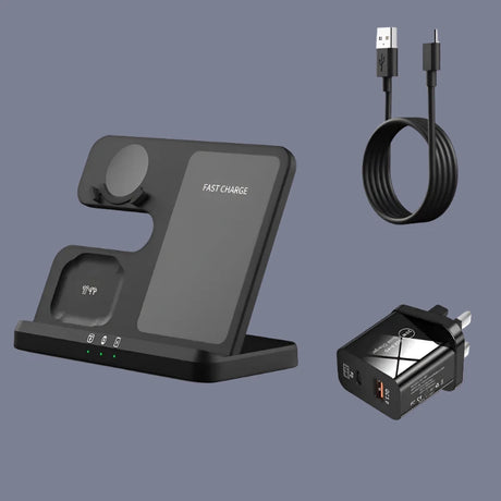 anker wireless charging station with usb and usb cable