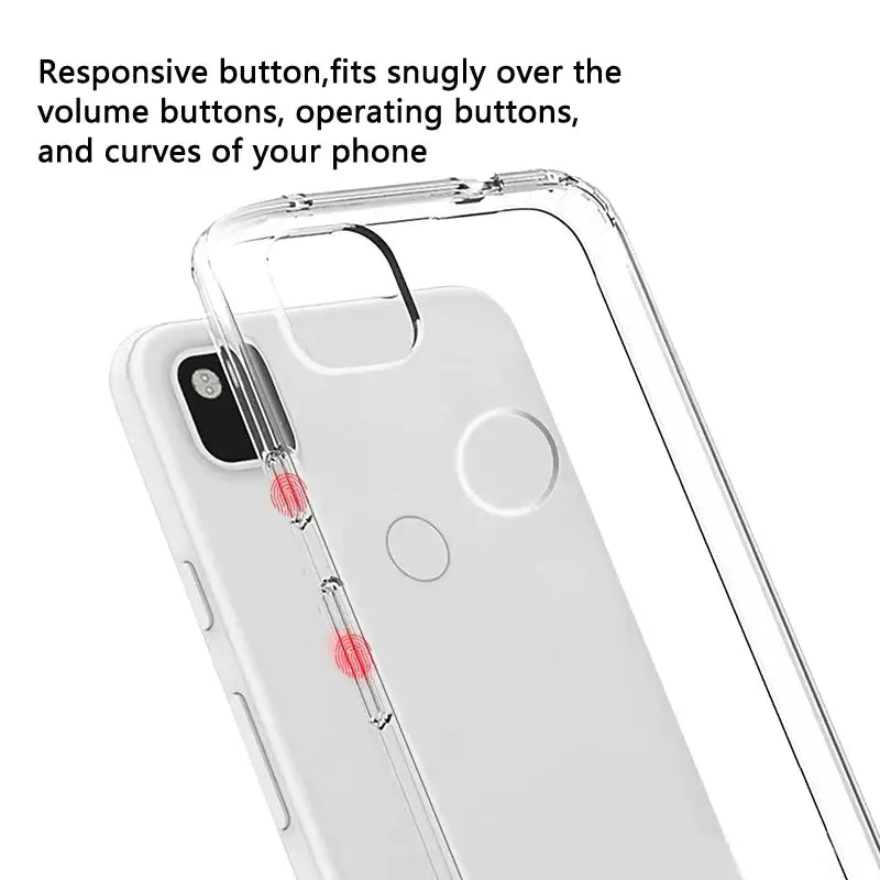 The back of a clear case with a red heart on it