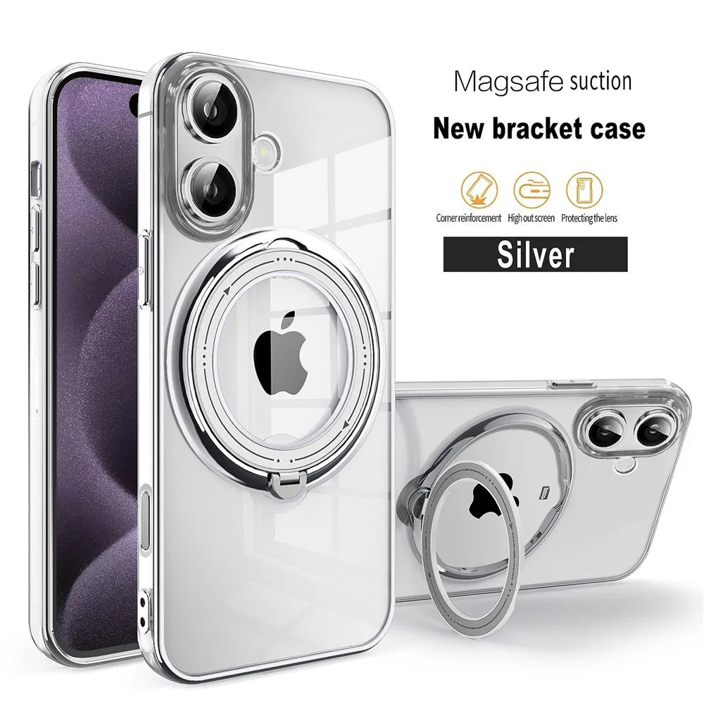 Clear phone case with MagSafe ring.