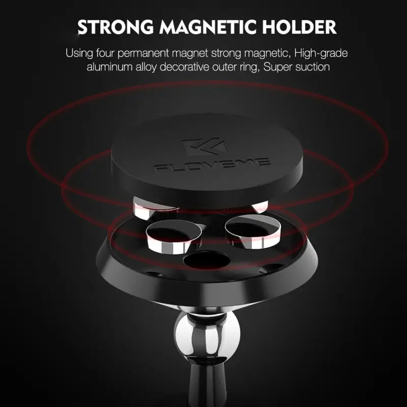 a close up of a black object with a red circle around it