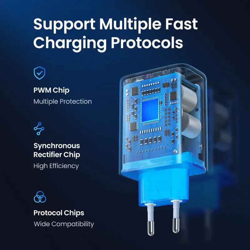 A close up of a blue power outlet with a blue background