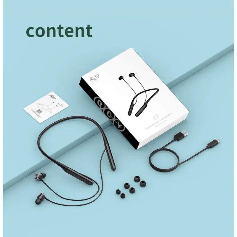 A close up of a box with earphones and a cable
