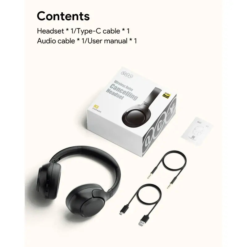 A close up of a box of headphones with a cable