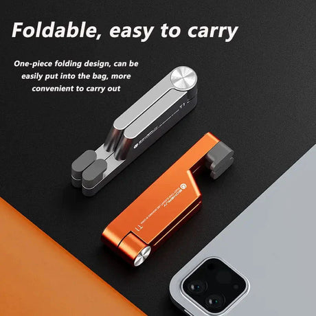 an orange and silver iphone case with a charging cable