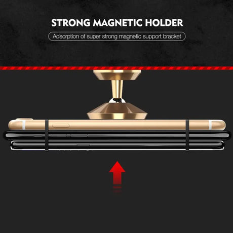 a close up of a cell phone with a magnetic holder