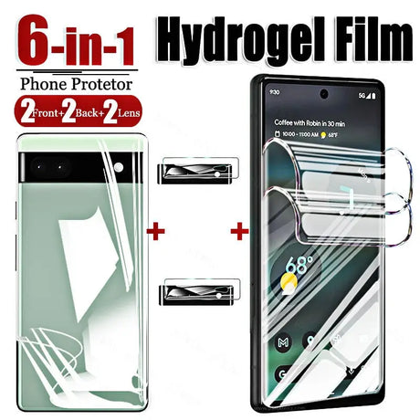 the front and back of a phone with a screen protector