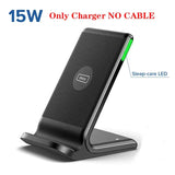 a close up of a cell phone charging stand with a charger