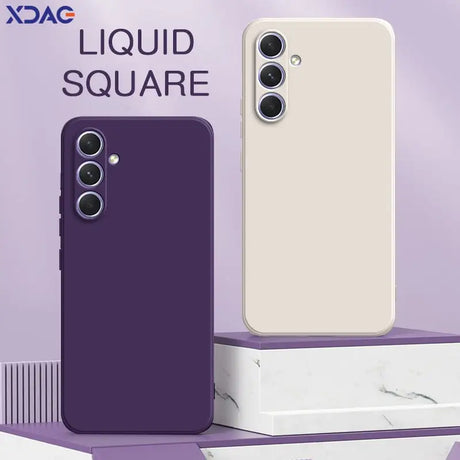 the liquid liquid phone case is shown on a purple background