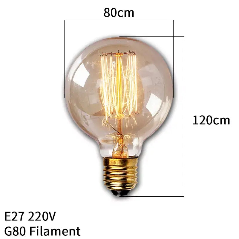 A close up of a light bulb with a height of about 80cm