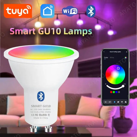 a close up of a smart light bulb with a remote control