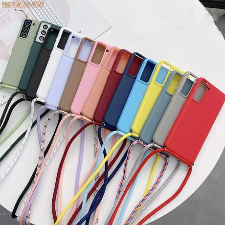 a bunch of colorful phone cases on a table