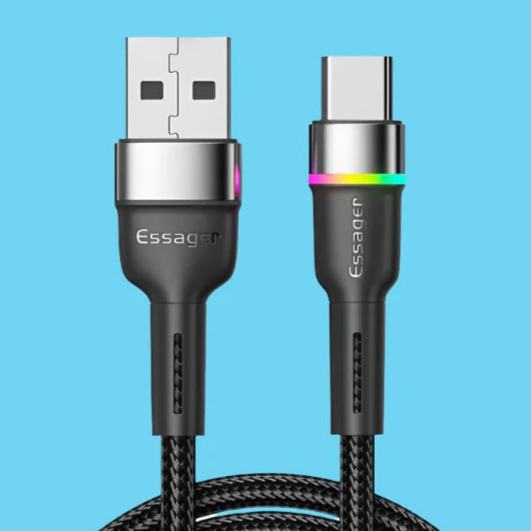 anker usb - a to type - c cable with a black braid