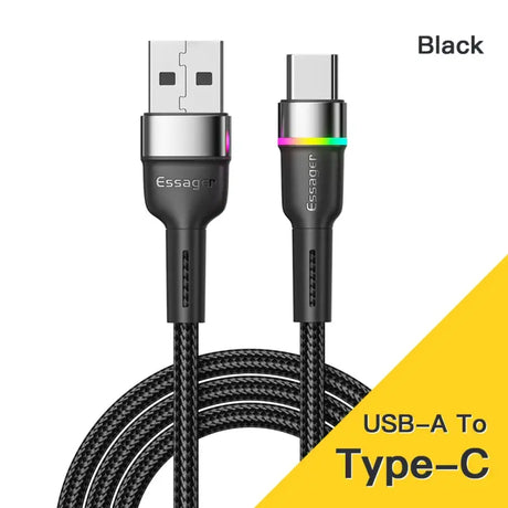 anker usb - a to type - c cable with a black braid