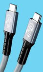 A close up of a usb cable connected to a lightning charger