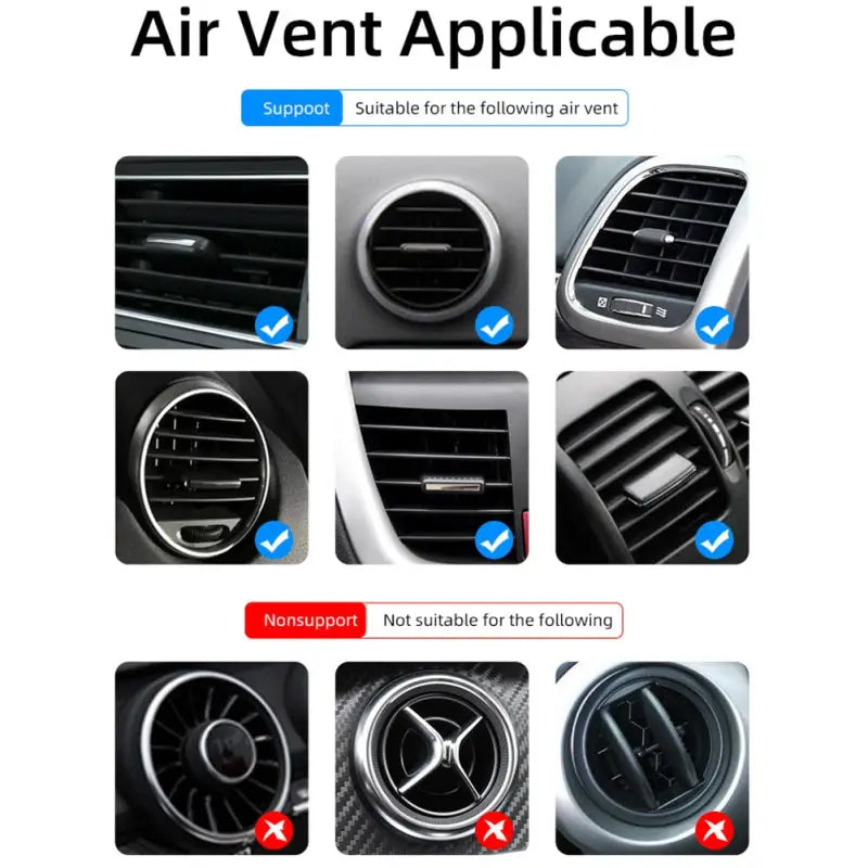 a close up of a car air vent with instructions to use it