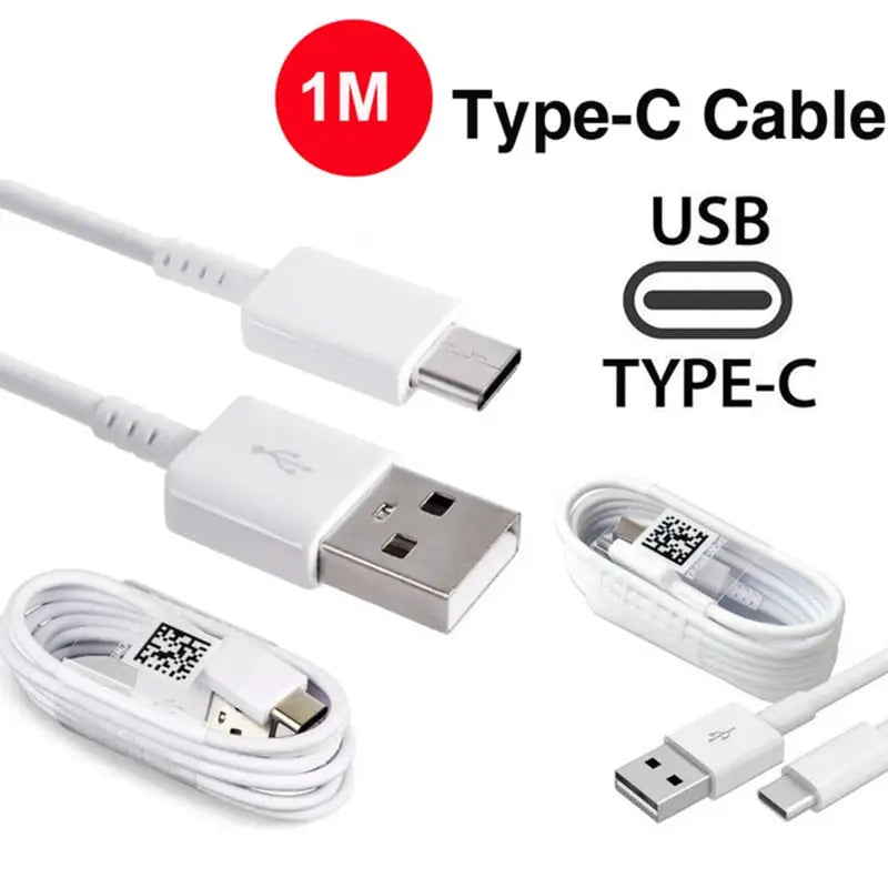a close up of a white usb cable and a type c cable