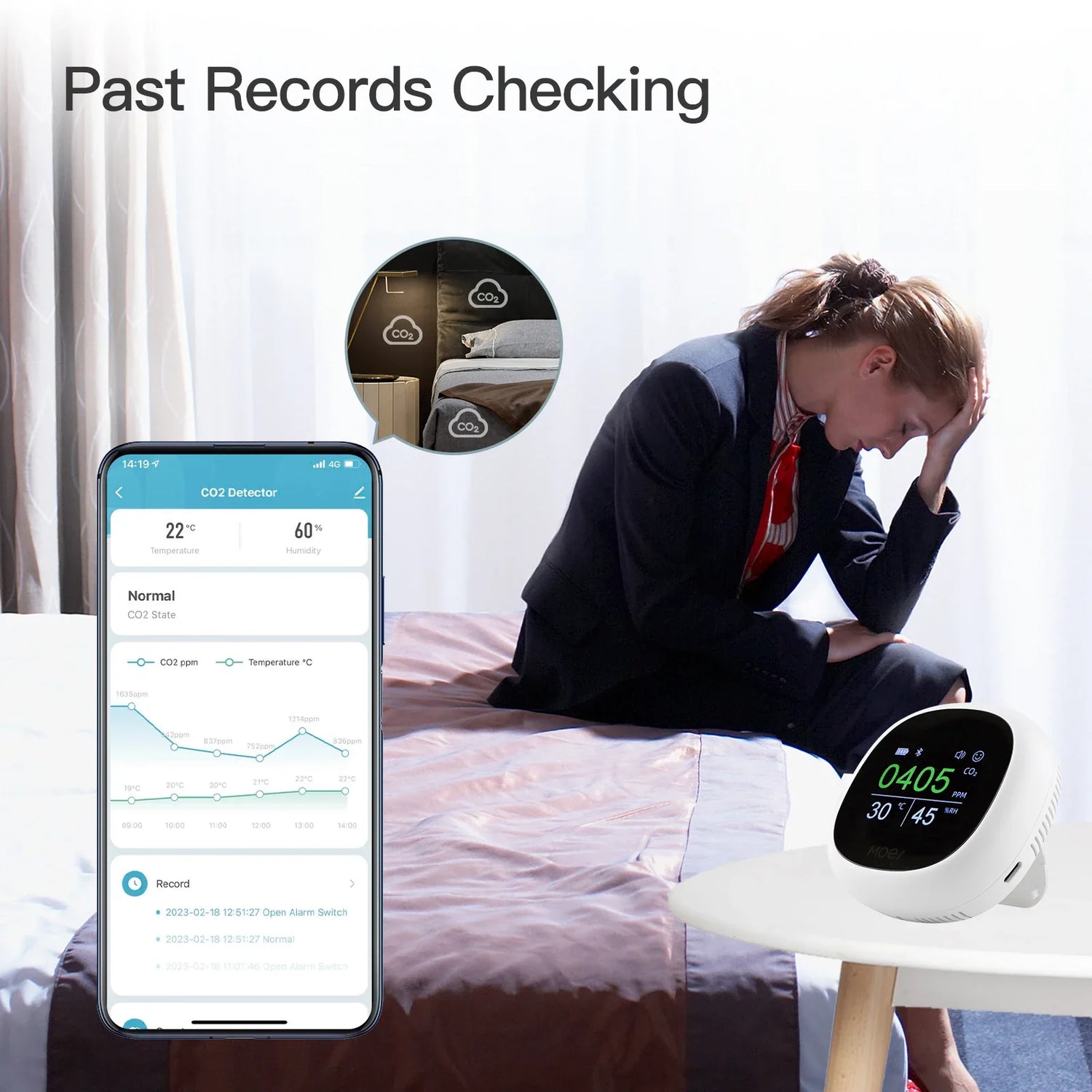 CO2 detector with digital display.