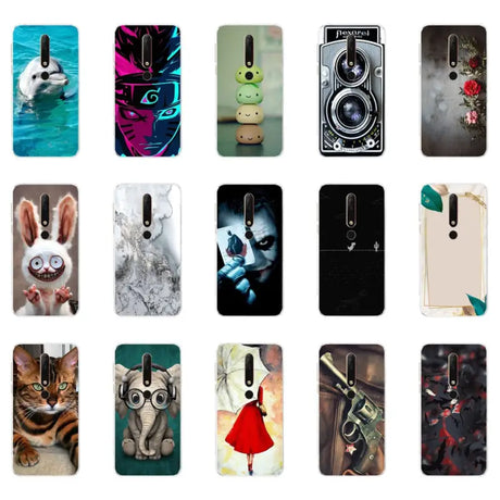 a group of different cases with different pictures of animals