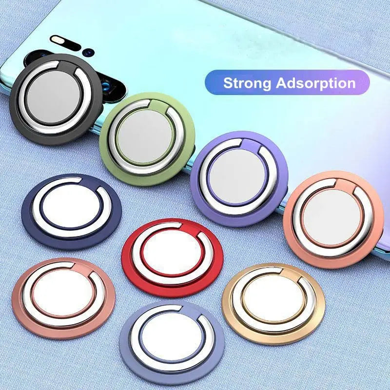 a set of six different colored plastic phone rings