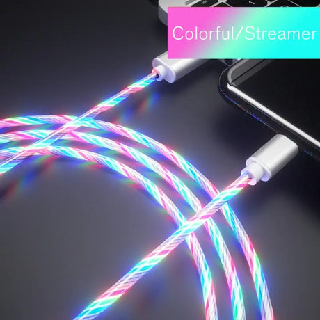 a close up of a colorful cable connected to a laptop