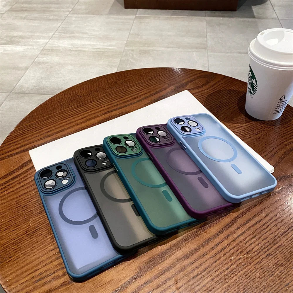 Colorful iPhone cases with MagSafe compatibility.