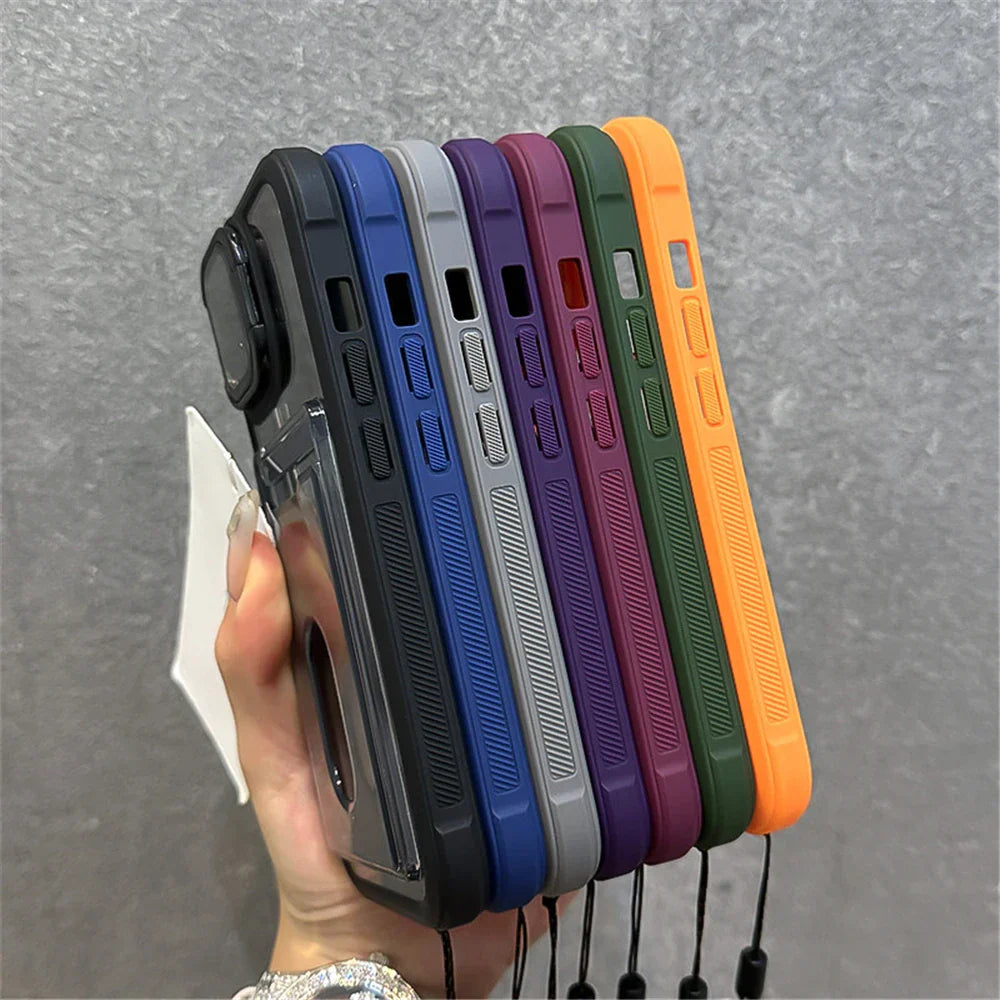 Colorful phone cases with wrist straps.
