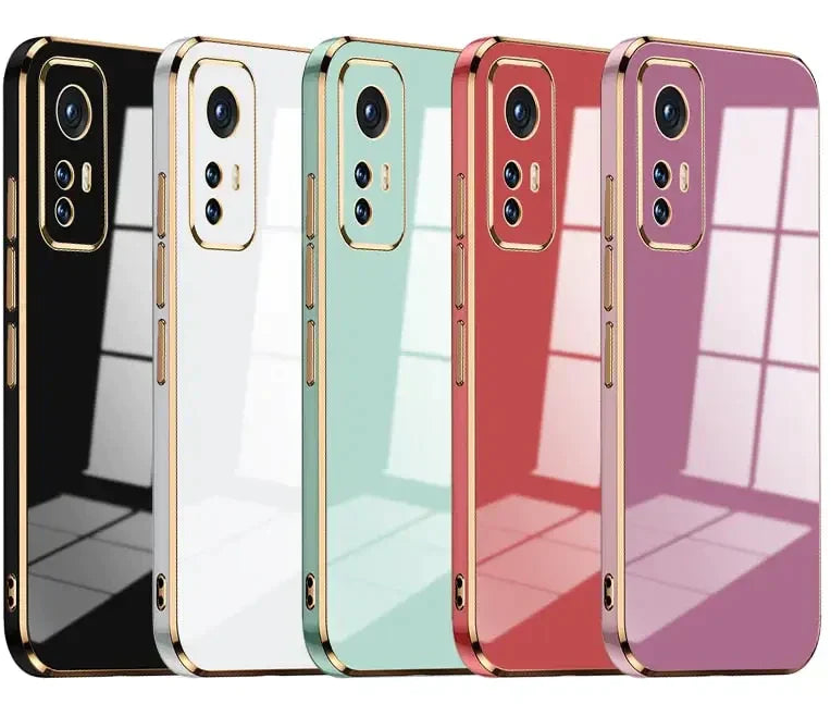 Colorful smartphone cases in black, white, mint green, coral, and lavender.