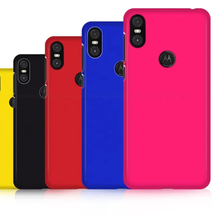 Colorful smartphone cases lined up in yellow, black, red, blue, and pink.