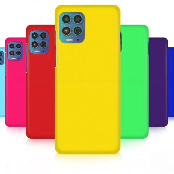 Colorful smartphone cases with multiple camera cutouts.