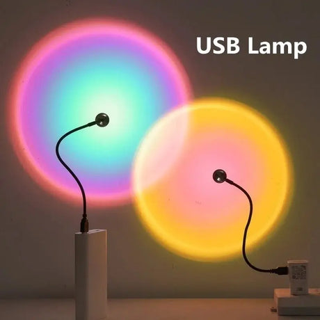 a lamp with a colorful light on it