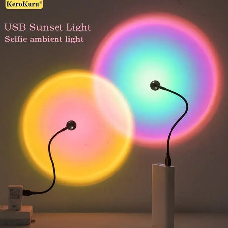 a colorful light that is on top of a table