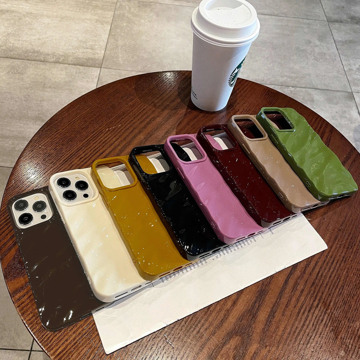 Colorful textured phone cases.