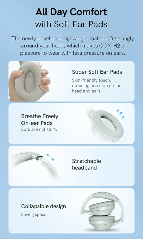 Comfortable headphones features.