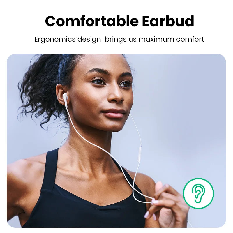 Comfortable wired earbuds.