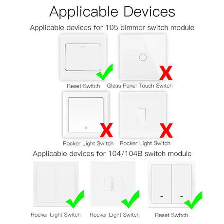Compatibility guide for light switches.