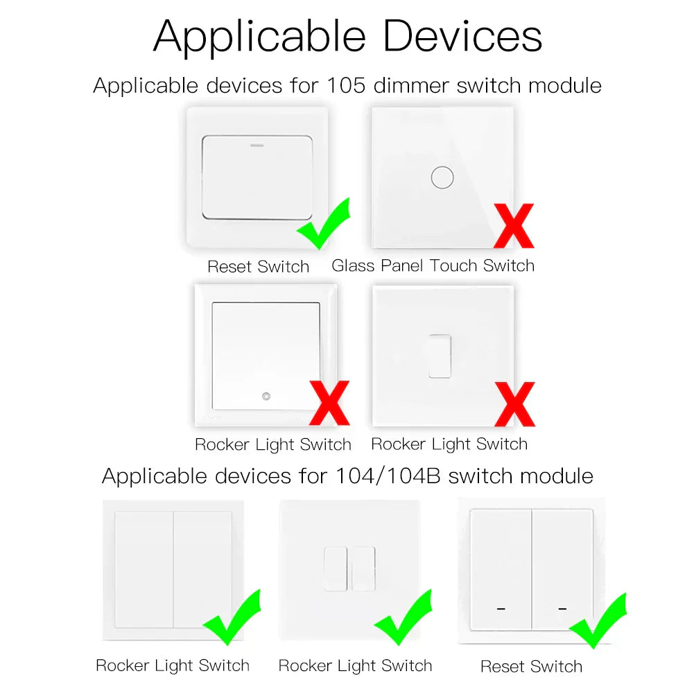 Compatibility guide for light switches.