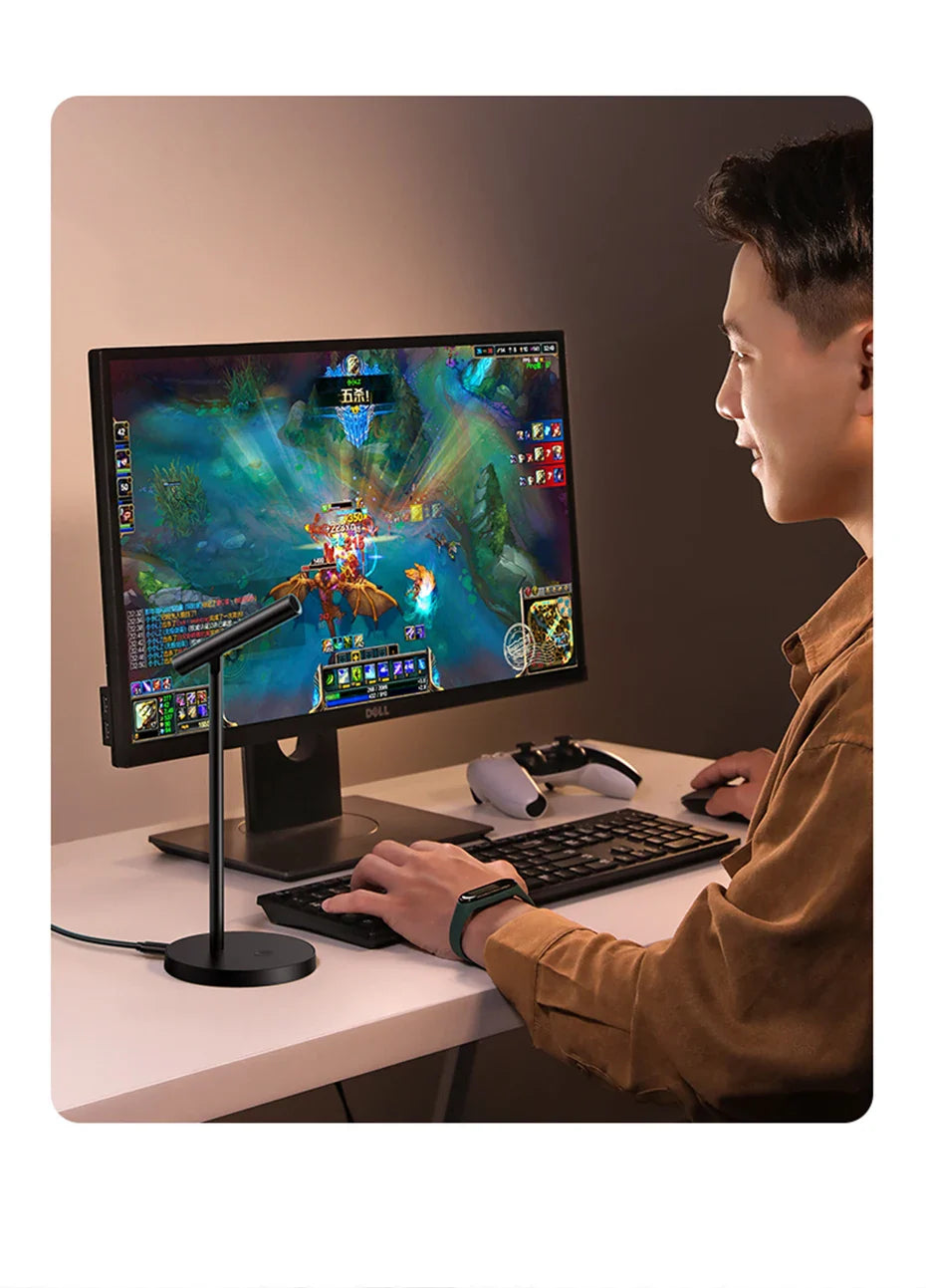 Computer monitor displaying a colorful video game scene.