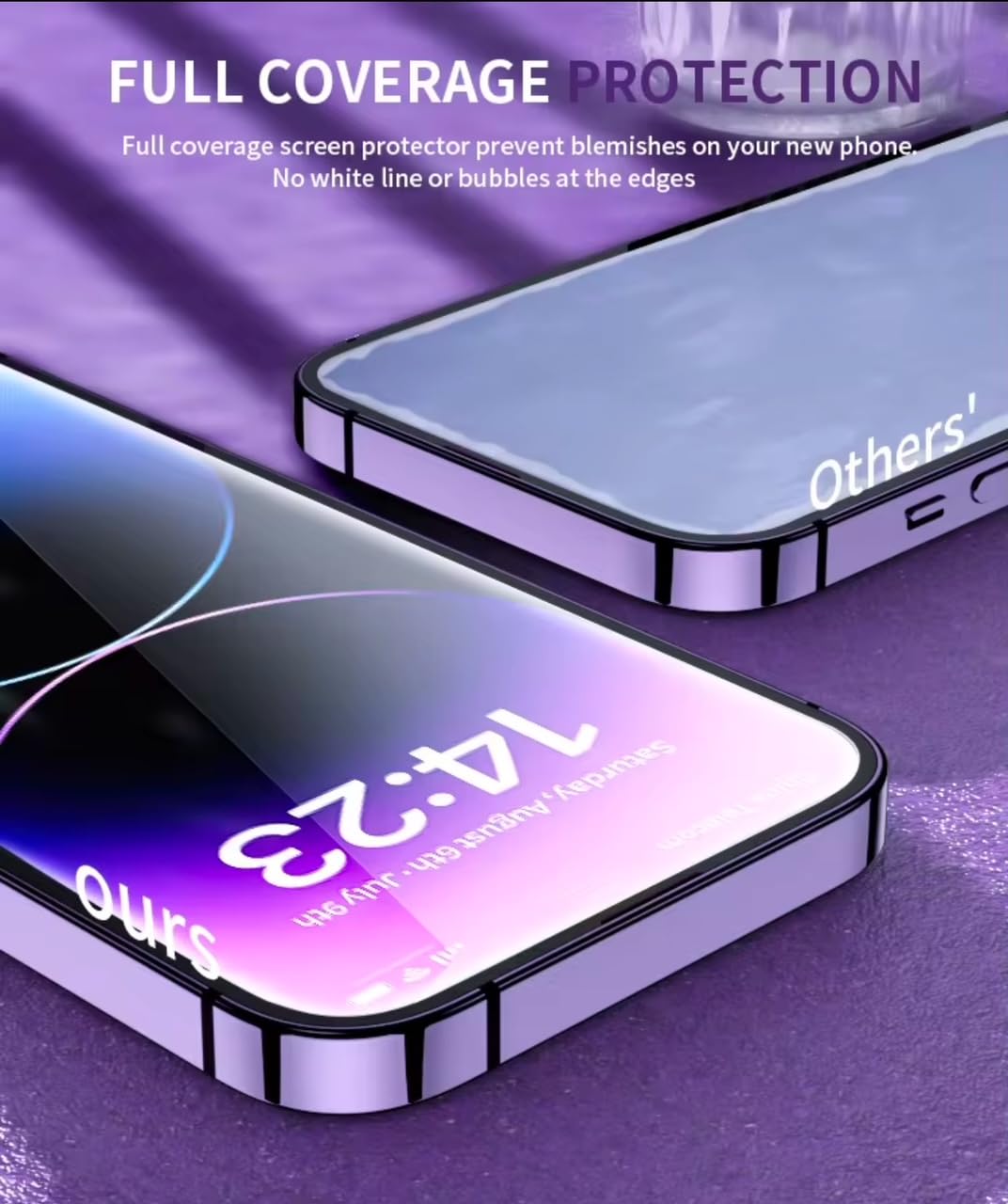Full coverage phone screen protectors.