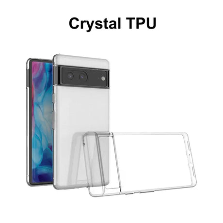 the back and front of the phone case with the clear cover