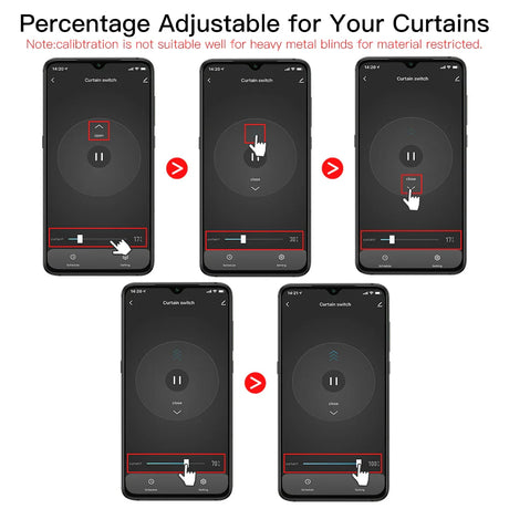 Curtain control app interface.