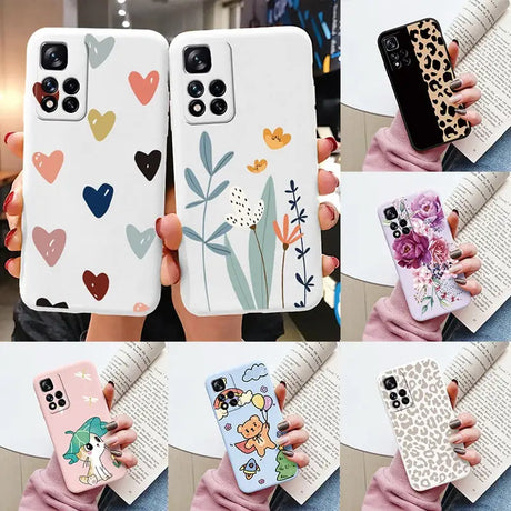 cute cartoon animal heart phone case for iphone