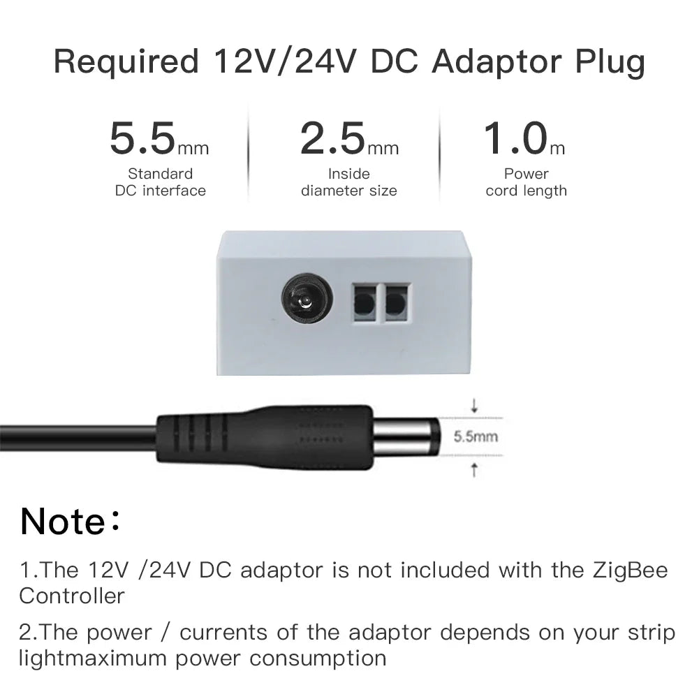 DC adaptor plug specifications.